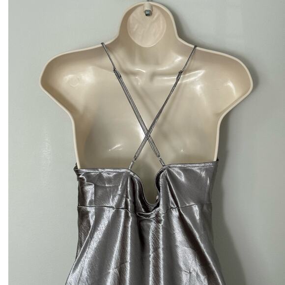 NWT Madewell The Layton Midi‎ Slip Dress in Metallic Recycled Satin Size 12 - Picture 12 of 15